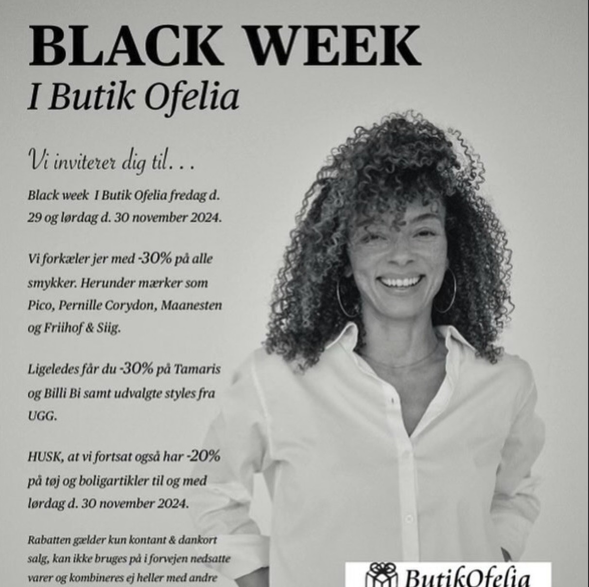 Black Week hos Butik Ofelia i Nykøbing Sjælland